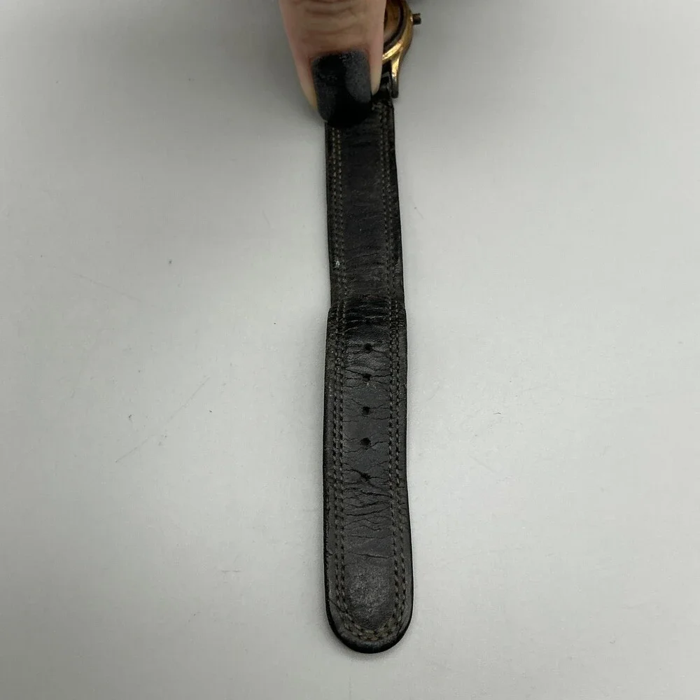Vintage Gruen Veri-Thin Precision Mens Watch 28mm Gold Black Manual For Parts